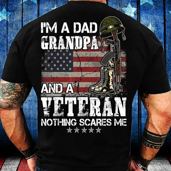 Unisex Patriotic Veteran Flag Graphic T Shirt - Unisex Patriotic Veteran Flag Graphic T Shirt - Image 5 of 5