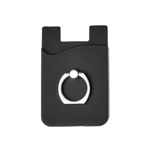 Silicone Card Holder with Metal Ring Phone Stand - Silicone Card Holder with Metal Ring Phone Stand - Image 1 of 12