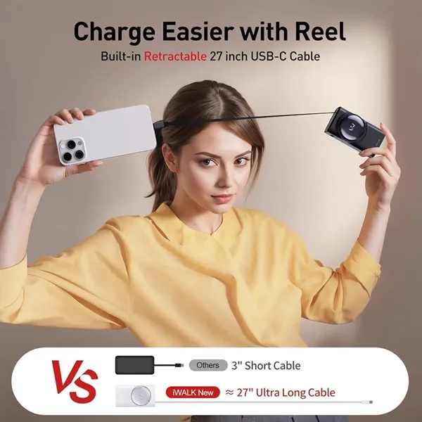 iWALK 10000mah Fast Power Bank With Retractable Cable - iWALK 10000mah Fast Power Bank With Retractable Cable - Image 3 of 6