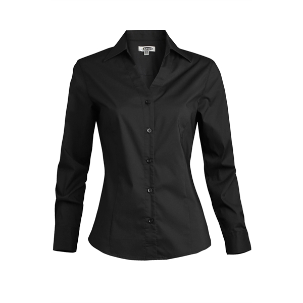 Ladies' Tailored V-Neck Stretch Blouse-Long Sleeve - Ladies' Tailored V-Neck Stretch Blouse-Long Sleeve - Image 3 of 3