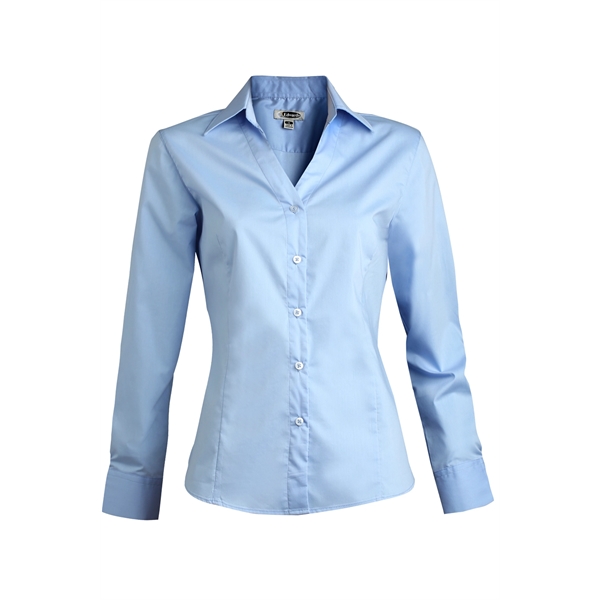 Ladies' Tailored V-Neck Stretch Blouse-Long Sleeve - Ladies' Tailored V-Neck Stretch Blouse-Long Sleeve - Image 1 of 3