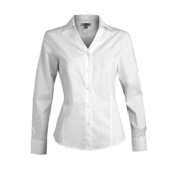 Ladies' Tailored V-Neck Stretch Blouse-Long Sleeve - Ladies' Tailored V-Neck Stretch Blouse-Long Sleeve - Image 0 of 3