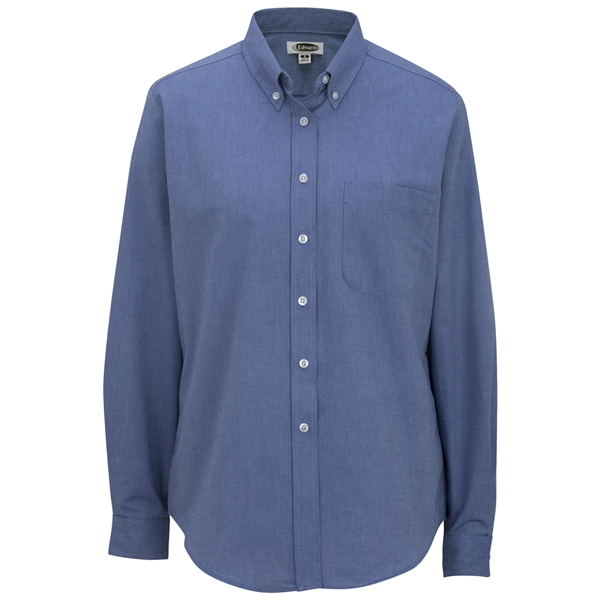 Ladies' Long Sleeve Oxford Shirt - Ladies' Long Sleeve Oxford Shirt - Image 5 of 7