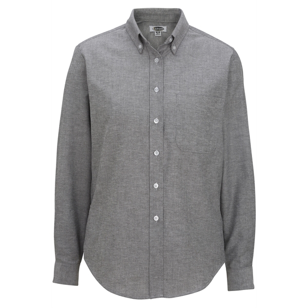 Ladies' Long Sleeve Oxford Shirt - Ladies' Long Sleeve Oxford Shirt - Image 4 of 7
