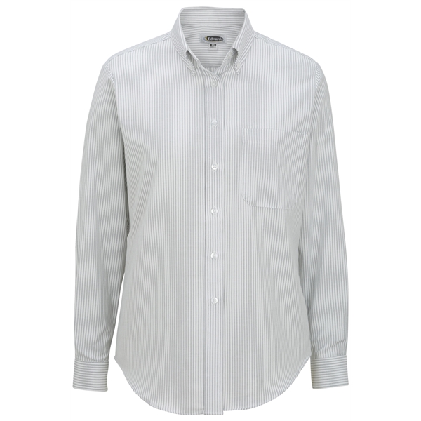 Ladies' Long Sleeve Oxford Shirt - Ladies' Long Sleeve Oxford Shirt - Image 3 of 7