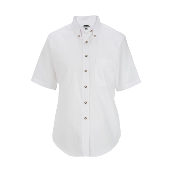 Ladies' Easy Care Short Sleeve Poplin Shirt - Ladies' Easy Care Short Sleeve Poplin Shirt - Image 8 of 9