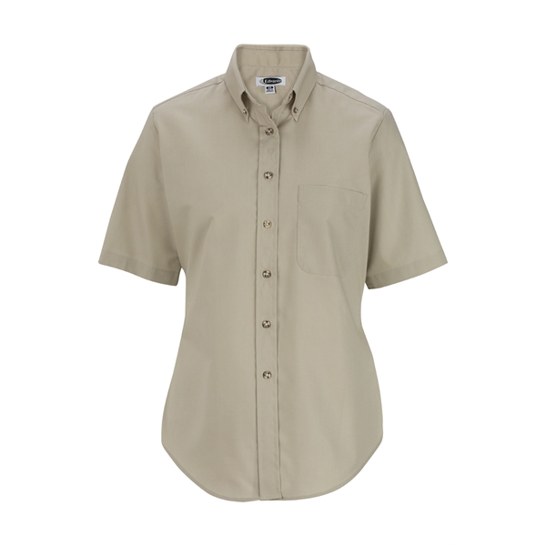 Ladies' Easy Care Short Sleeve Poplin Shirt - Ladies' Easy Care Short Sleeve Poplin Shirt - Image 7 of 9