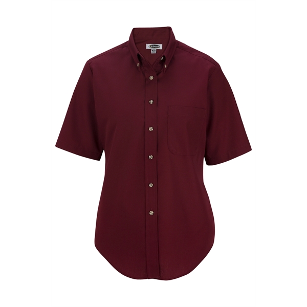 Ladies' Easy Care Short Sleeve Poplin Shirt - Ladies' Easy Care Short Sleeve Poplin Shirt - Image 4 of 9