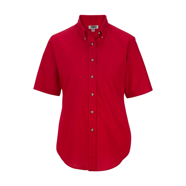 Ladies' Easy Care Short Sleeve Poplin Shirt - Ladies' Easy Care Short Sleeve Poplin Shirt - Image 3 of 9