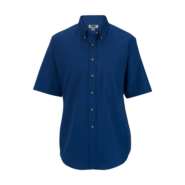 Ladies' Easy Care Short Sleeve Poplin Shirt - Ladies' Easy Care Short Sleeve Poplin Shirt - Image 1 of 9