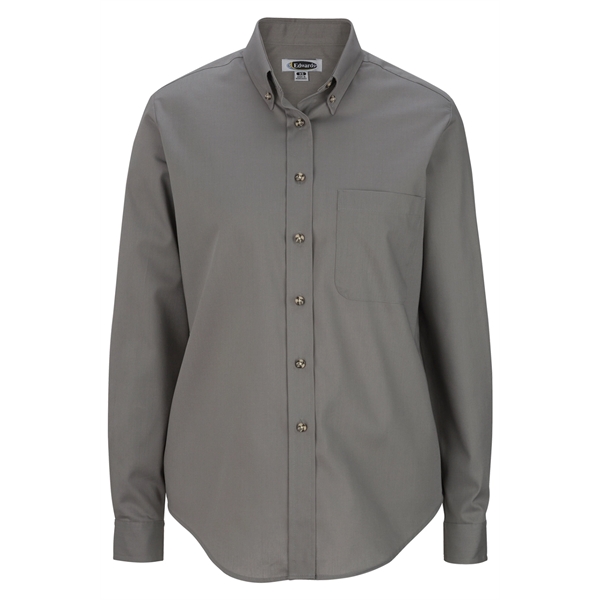 Ladies' Easy Care Long Sleeve Poplin Shirt - Ladies' Easy Care Long Sleeve Poplin Shirt - Image 9 of 9