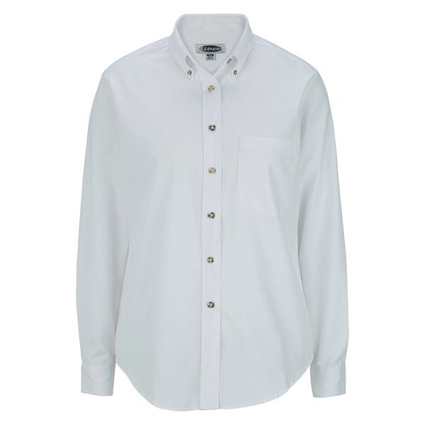 Ladies' Easy Care Long Sleeve Poplin Shirt - Ladies' Easy Care Long Sleeve Poplin Shirt - Image 7 of 9