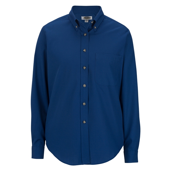 Ladies' Easy Care Long Sleeve Poplin Shirt - Ladies' Easy Care Long Sleeve Poplin Shirt - Image 6 of 9