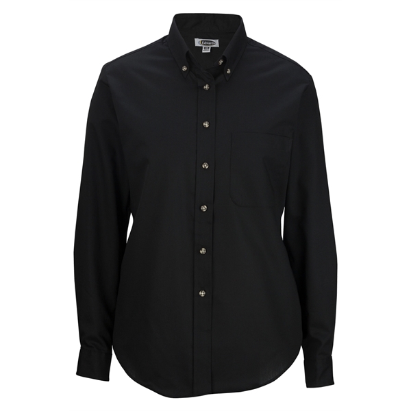 Ladies' Easy Care Long Sleeve Poplin Shirt - Ladies' Easy Care Long Sleeve Poplin Shirt - Image 5 of 9