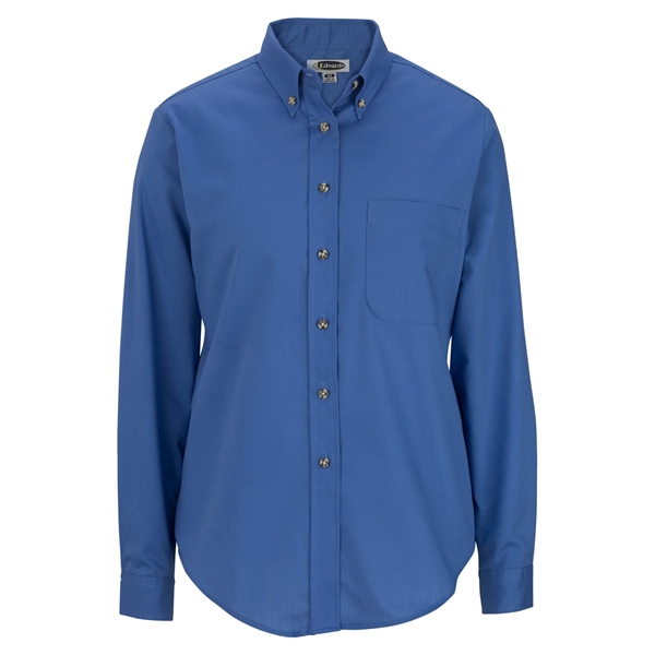 Ladies' Easy Care Long Sleeve Poplin Shirt - Ladies' Easy Care Long Sleeve Poplin Shirt - Image 3 of 9