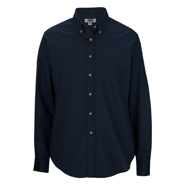 Ladies' Easy Care Long Sleeve Poplin Shirt - Ladies' Easy Care Long Sleeve Poplin Shirt - Image 2 of 9