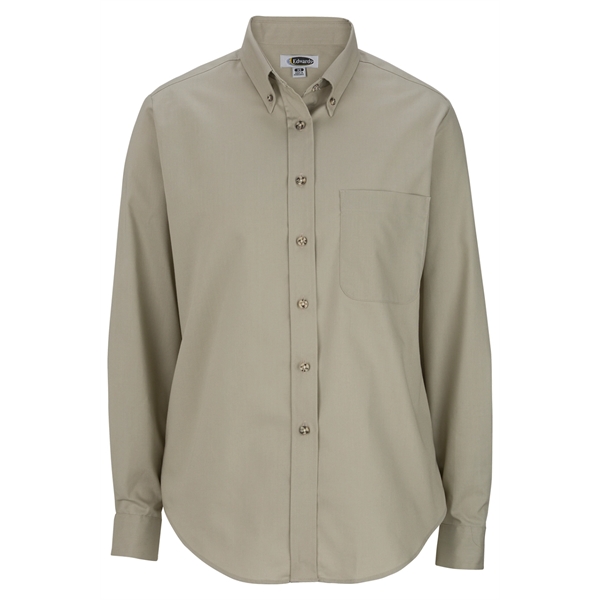 Ladies' Easy Care Long Sleeve Poplin Shirt - Ladies' Easy Care Long Sleeve Poplin Shirt - Image 0 of 9
