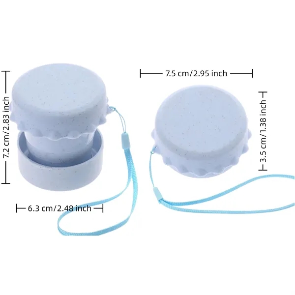 Wheat Straw Collapsible Cup with Lanyard for Travel - Wheat Straw Collapsible Cup with Lanyard for Travel - Image 1 of 6