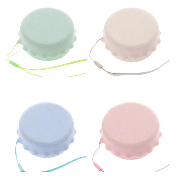 Wheat Straw Collapsible Cup with Lanyard for Travel - Wheat Straw Collapsible Cup with Lanyard for Travel - Image 2 of 6