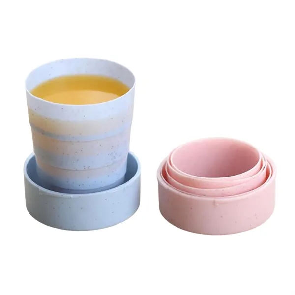 Wheat Straw Collapsible Cup with Lanyard for Travel - Wheat Straw Collapsible Cup with Lanyard for Travel - Image 3 of 6