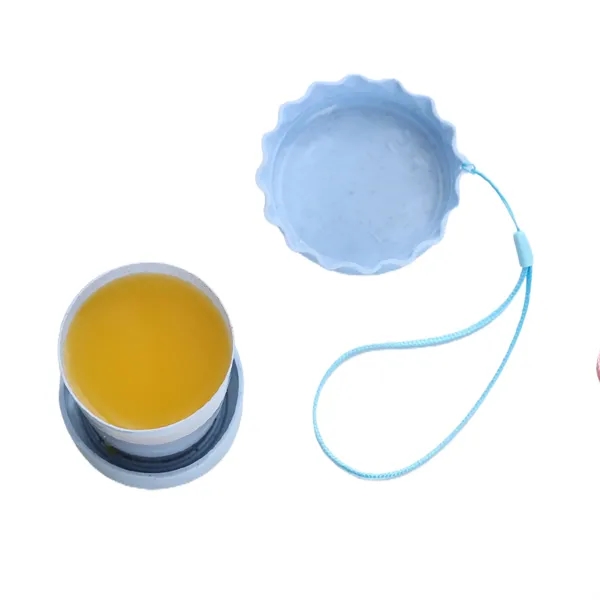 Wheat Straw Collapsible Cup with Lanyard for Travel - Wheat Straw Collapsible Cup with Lanyard for Travel - Image 5 of 6