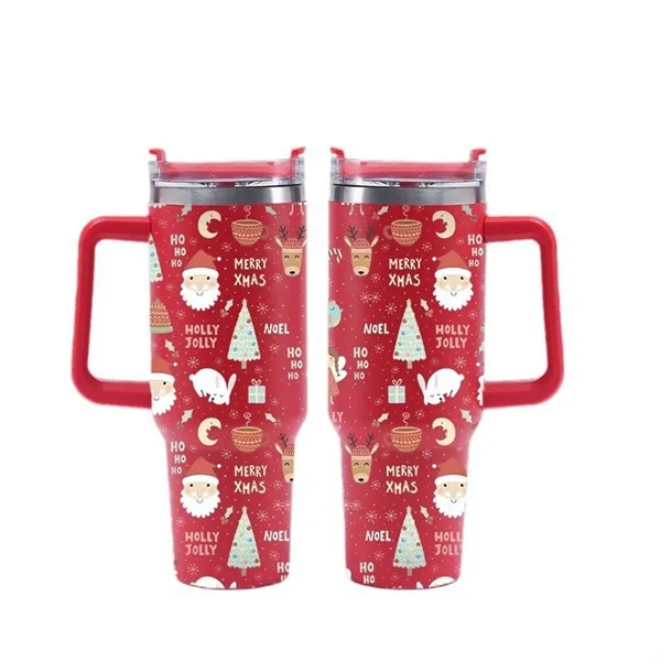 40 Oz. Christmas Theme Vacuum Tumbler with Lid and Straw - 40 Oz. Christmas Theme Vacuum Tumbler with Lid and Straw - Image 1 of 28