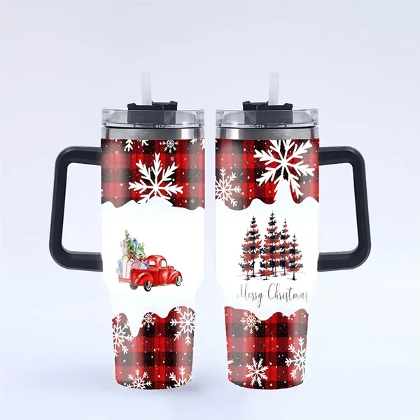 40 Oz. Christmas Theme Vacuum Tumbler with Lid and Straw - 40 Oz. Christmas Theme Vacuum Tumbler with Lid and Straw - Image 4 of 28