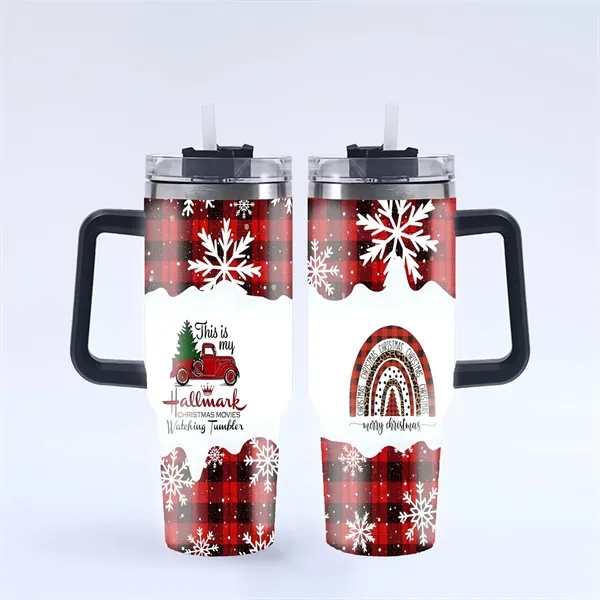 40 Oz. Christmas Theme Vacuum Tumbler with Lid and Straw - 40 Oz. Christmas Theme Vacuum Tumbler with Lid and Straw - Image 5 of 28