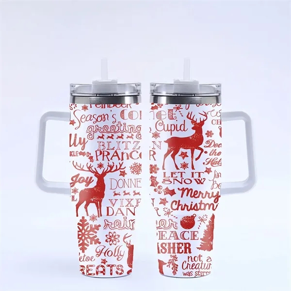 40 Oz. Christmas Theme Vacuum Tumbler with Lid and Straw - 40 Oz. Christmas Theme Vacuum Tumbler with Lid and Straw - Image 10 of 28