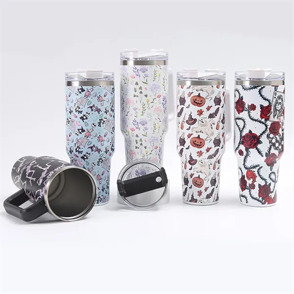 40 Oz Customized Full Color Printed Vacuum Tumbler with Hand - 40 Oz Customized Full Color Printed Vacuum Tumbler with Hand - Image 0 of 16