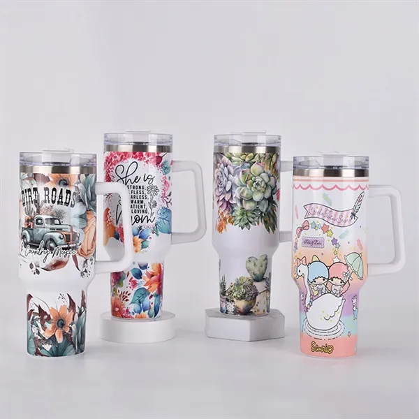 40 Oz Customized Full Color Printed Vacuum Tumbler with Hand - 40 Oz Customized Full Color Printed Vacuum Tumbler with Hand - Image 1 of 16