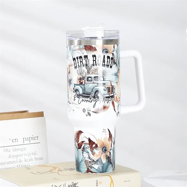 40 Oz Customized Full Color Printed Vacuum Tumbler with Hand - 40 Oz Customized Full Color Printed Vacuum Tumbler with Hand - Image 5 of 16