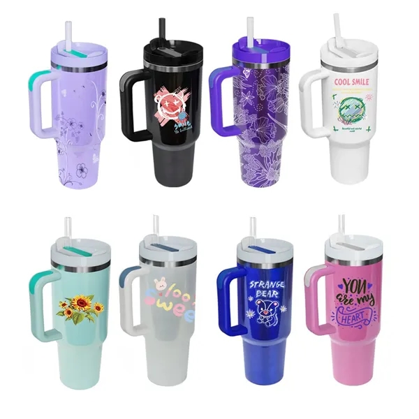40 Oz. Vacuum Stainless Steel Sublimation Tumbler with Straw - 40 Oz. Vacuum Stainless Steel Sublimation Tumbler with Straw - Image 1 of 5