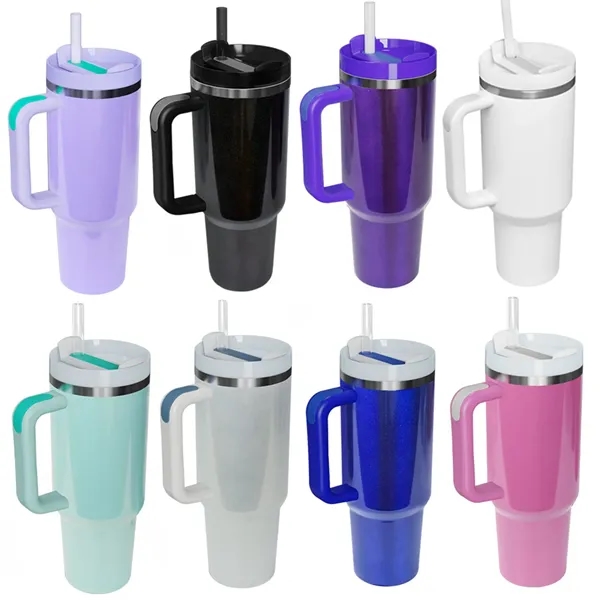 40 Oz. Vacuum Stainless Steel Sublimation Tumbler with Straw - 40 Oz. Vacuum Stainless Steel Sublimation Tumbler with Straw - Image 2 of 5