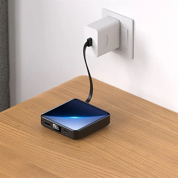 20,000 mAh Portable Power Bank Built-in Charging Cables - 20,000 mAh Portable Power Bank Built-in Charging Cables - Image 2 of 8