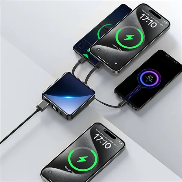 20,000 mAh Portable Power Bank Built-in Charging Cables - 20,000 mAh Portable Power Bank Built-in Charging Cables - Image 3 of 8