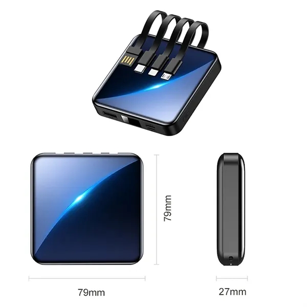 20,000 mAh Portable Power Bank Built-in Charging Cables - 20,000 mAh Portable Power Bank Built-in Charging Cables - Image 4 of 8
