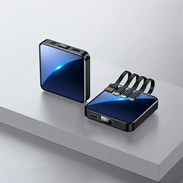 20,000 mAh Portable Power Bank Built-in Charging Cables - 20,000 mAh Portable Power Bank Built-in Charging Cables - Image 7 of 8