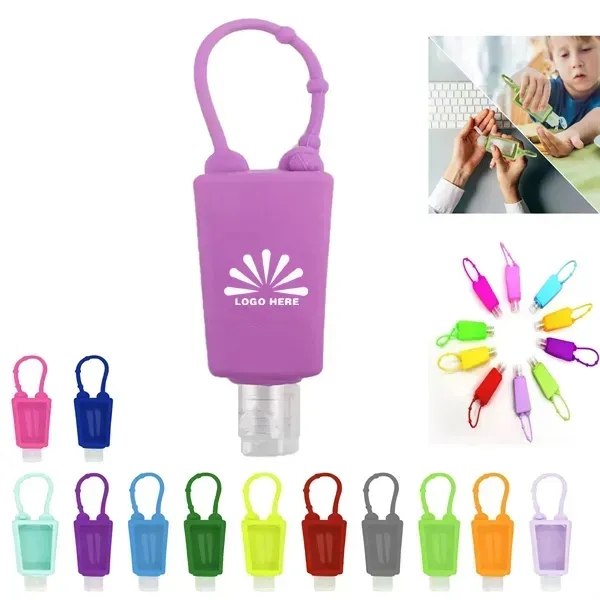 1OZ Silicone Hand Sanitizer Holder Keychain with Bottle - 1OZ Silicone Hand Sanitizer Holder Keychain with Bottle - Image 0 of 13