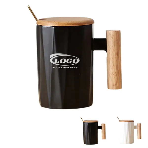 Ceramic Mug With Wooden Handle - Ceramic Mug With Wooden Handle - Image 0 of 3