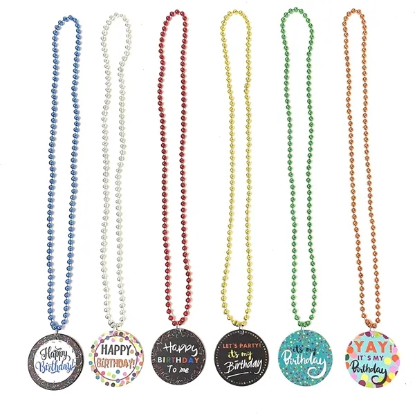 Plastic Party Pendant Medallion Beads Necklaces - Plastic Party Pendant Medallion Beads Necklaces - Image 1 of 8