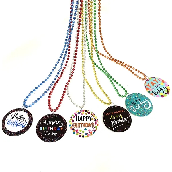 Plastic Party Pendant Medallion Beads Necklaces - Plastic Party Pendant Medallion Beads Necklaces - Image 6 of 8