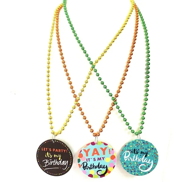 Plastic Party Pendant Medallion Beads Necklaces - Plastic Party Pendant Medallion Beads Necklaces - Image 7 of 8