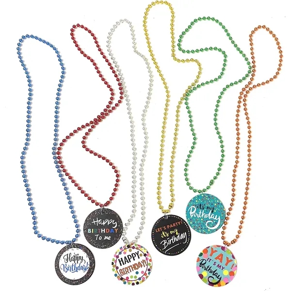 Plastic Party Pendant Medallion Beads Necklaces - Plastic Party Pendant Medallion Beads Necklaces - Image 8 of 8