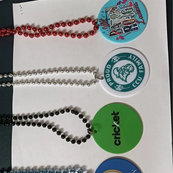 Plastic Party Pendant Medallion Beads Necklaces - Plastic Party Pendant Medallion Beads Necklaces - Image 4 of 8