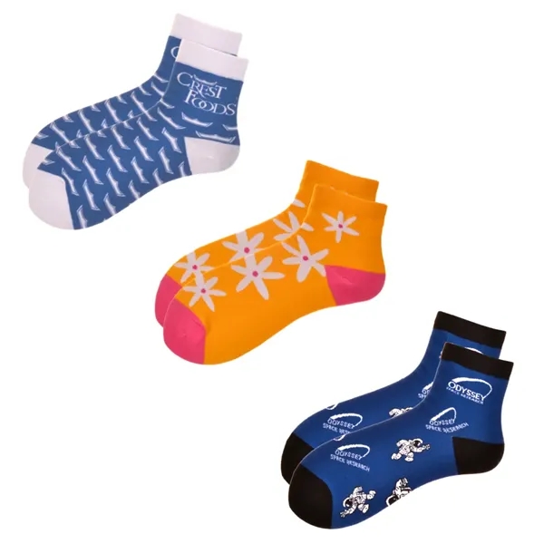 Custom Quarter Crew Socks - Up to 6 Pantone Matched Colors - Custom Quarter Crew Socks - Up to 6 Pantone Matched Colors - Image 0 of 4
