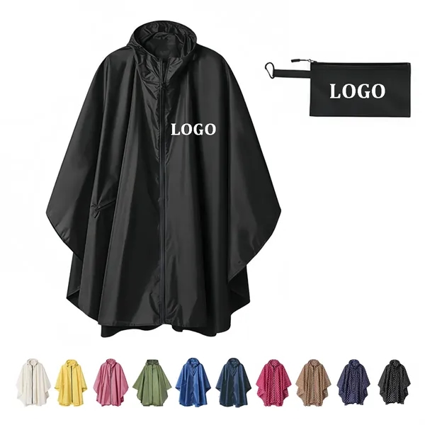 Outdoor Waterproof Hooded Poncho Raincoat - Outdoor Waterproof Hooded Poncho Raincoat - Image 0 of 12
