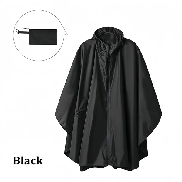 Outdoor Waterproof Hooded Poncho Raincoat - Outdoor Waterproof Hooded Poncho Raincoat - Image 2 of 12