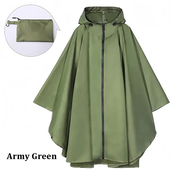 Outdoor Waterproof Hooded Poncho Raincoat - Outdoor Waterproof Hooded Poncho Raincoat - Image 5 of 12