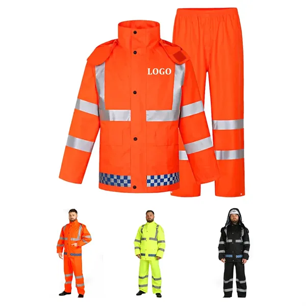 Reflective Rain Jacket & Pants Set for Heavy Rain - Reflective Rain Jacket & Pants Set for Heavy Rain - Image 0 of 5